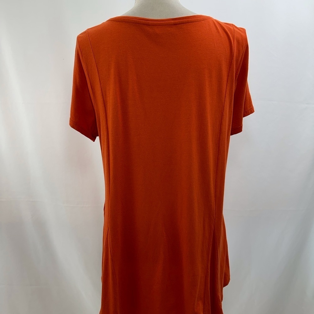 J. Jill Orange Short Sleeve Tunic Top Large Cotton - Picture 2 of 8